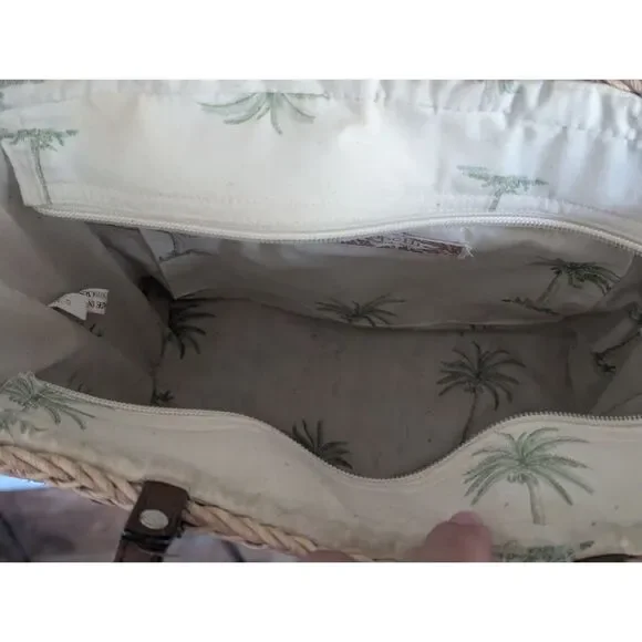 Vintage Y2K Cappelli Straworld Flamingo Sequin Straw Beach Tote Bag - Picture 4 of 6